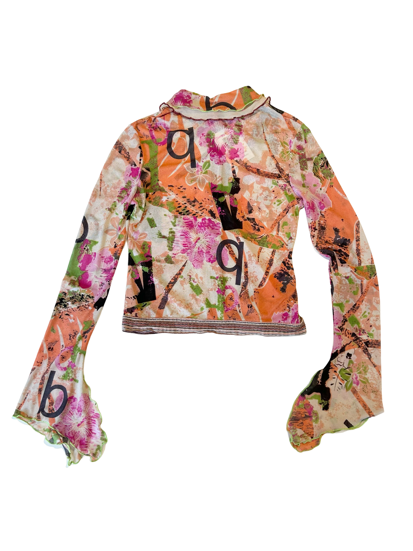 Cop Copine mermaid sleeve mesh blouse