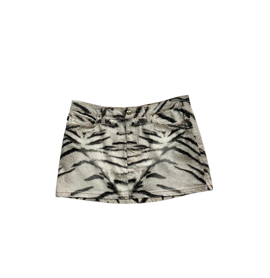 Cavalli zebra print denim skirt