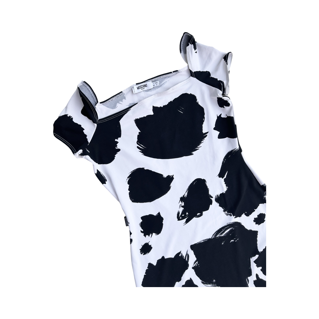 MOSCHINO cow print maxi dress
