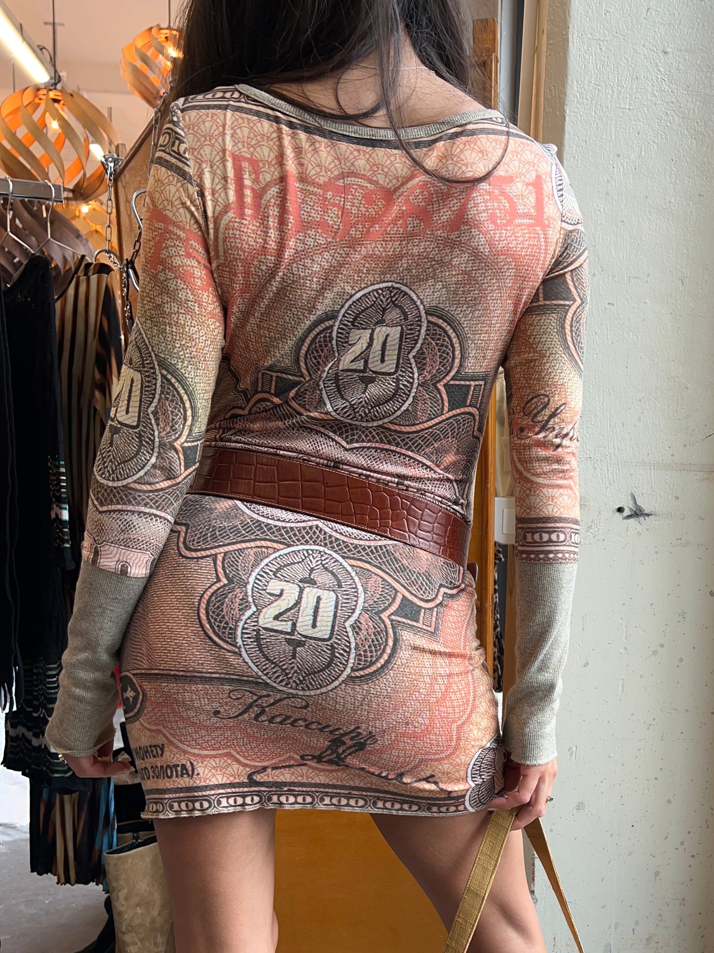 Nicowa Y2K money print dress