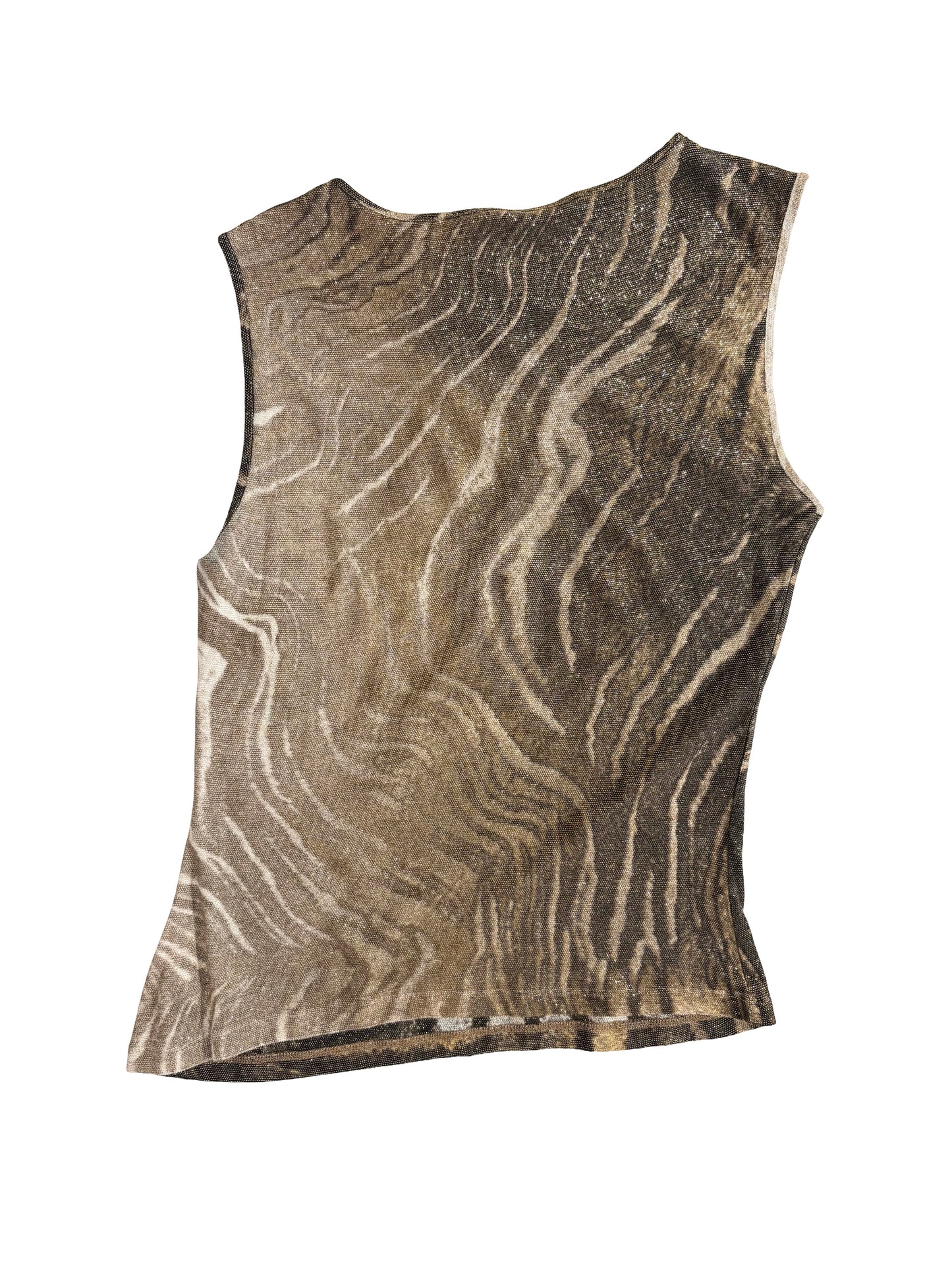 CLASS Cavalli Metallic Zebra Sleeveless Top