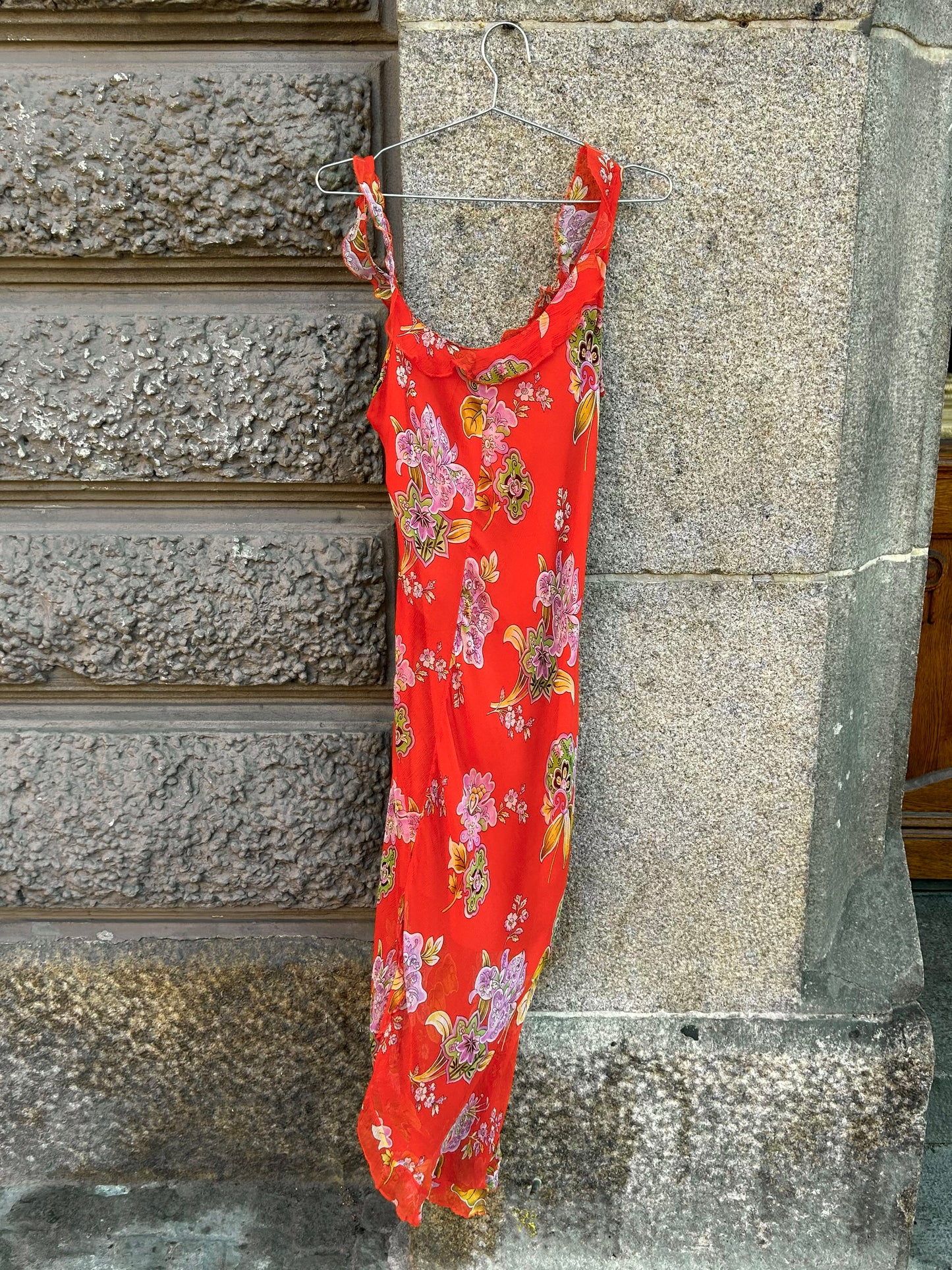 90’s Benetton floral silk dress