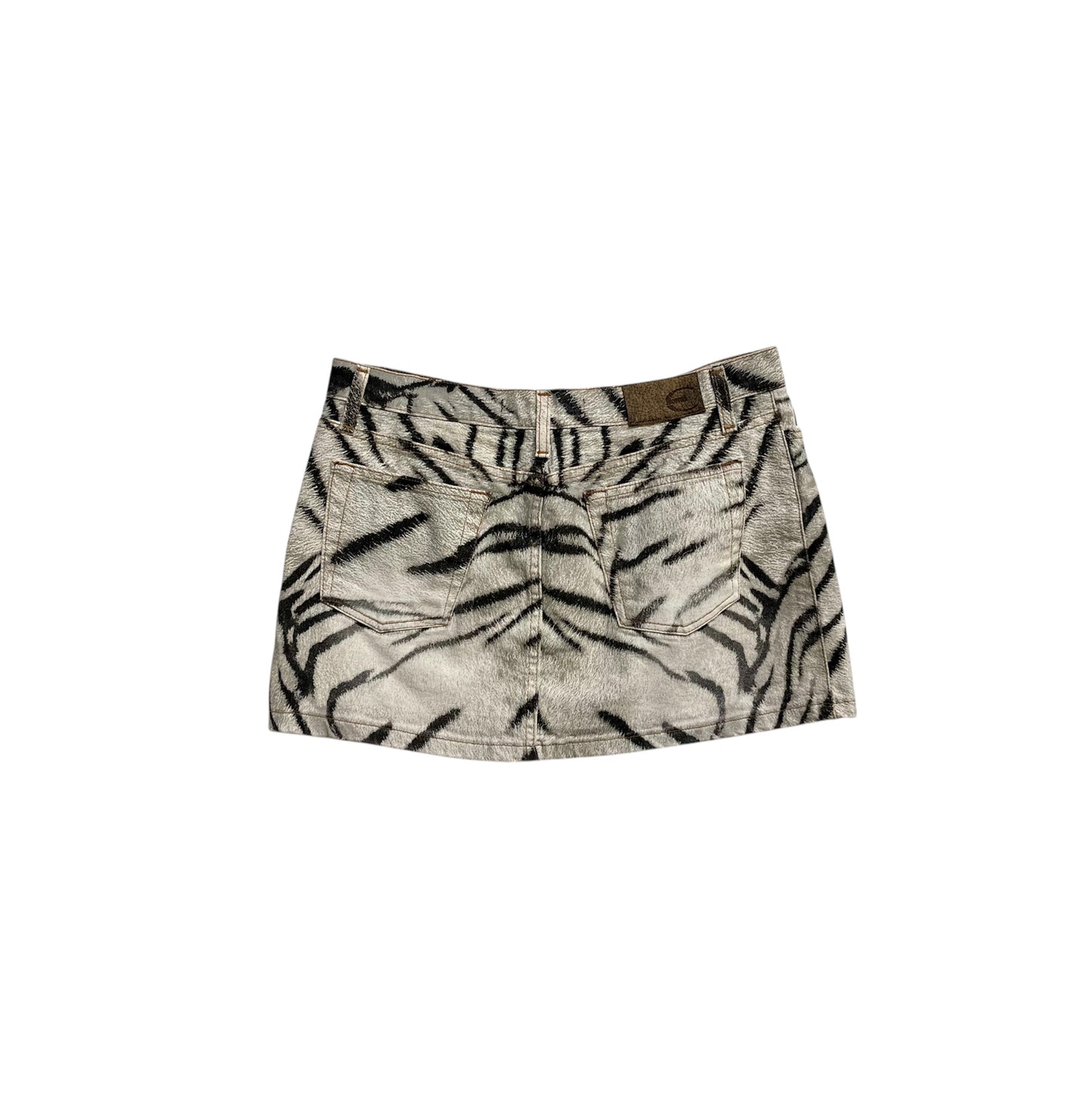 Cavalli zebra print denim skirt