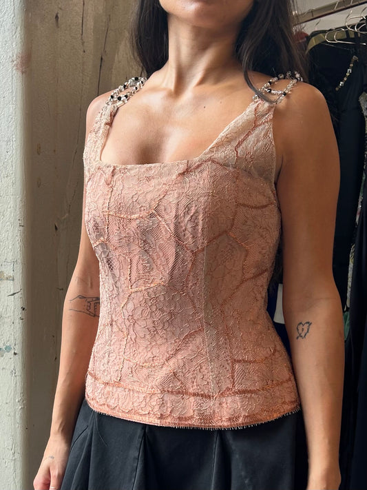 Couture lace and beading corset top