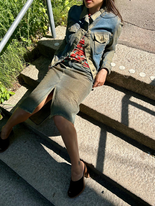 trompe-l’œil Fornarina Y2K denim set