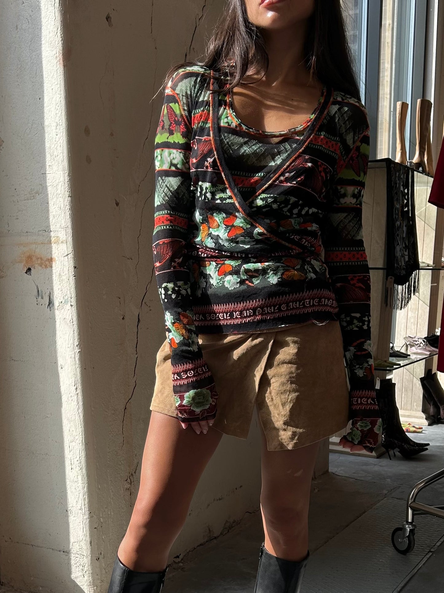 Jean Paul Gaultier butterfly mesh wrap set