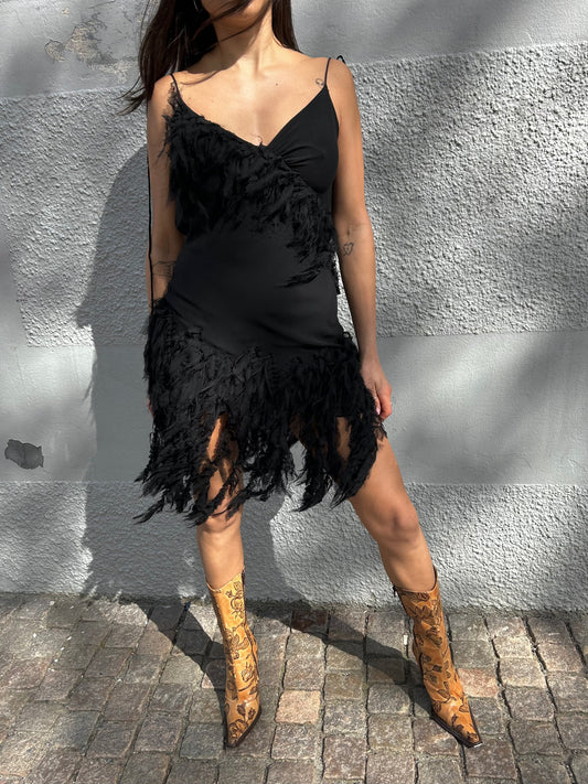 Silk Couture Low back Y2K Frill Dress