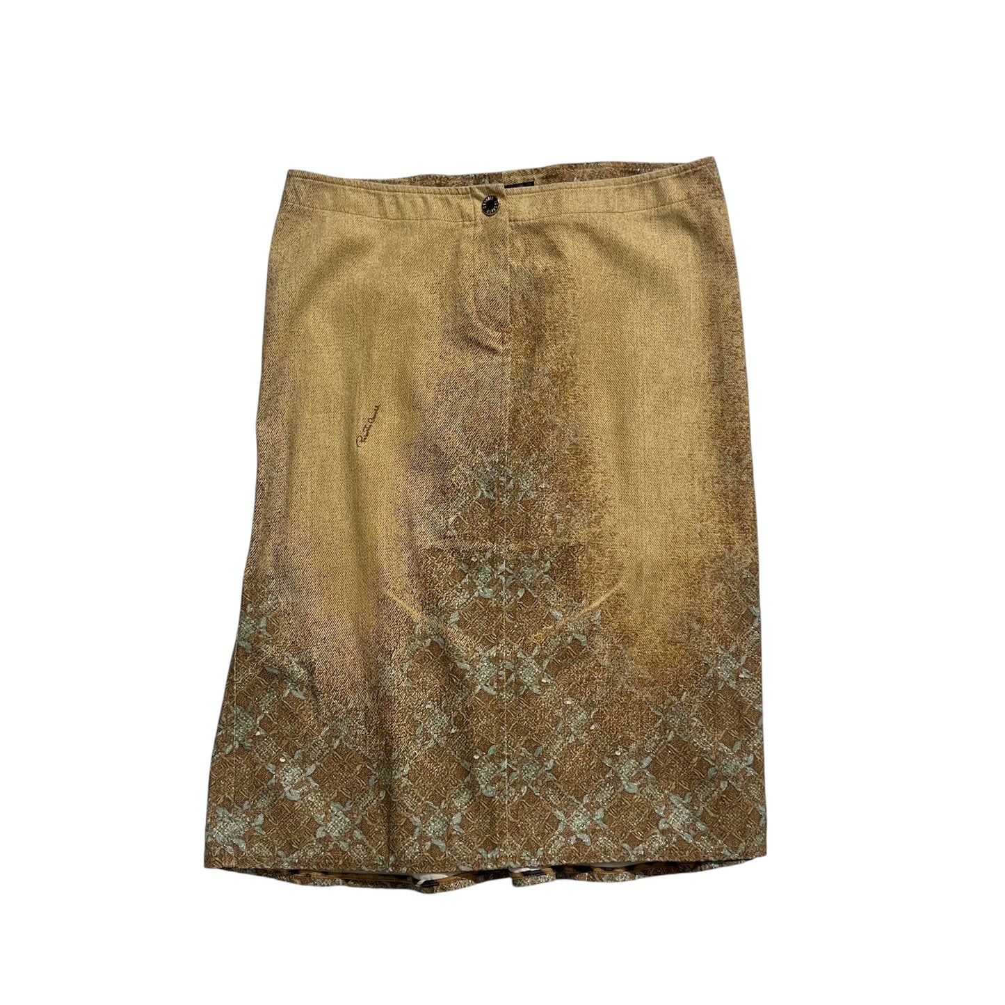 Cavalli golden midi skirt