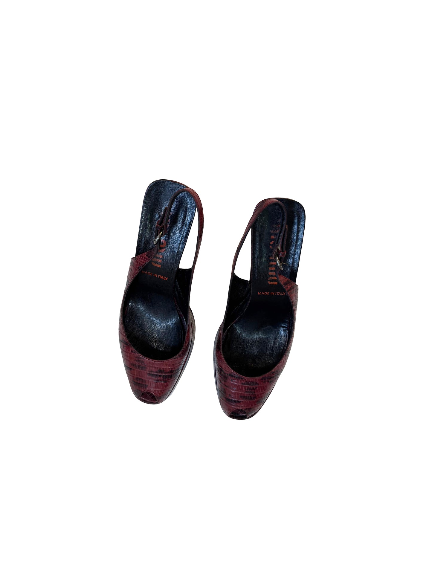 Miu Miu Burgundy Slingback Heels