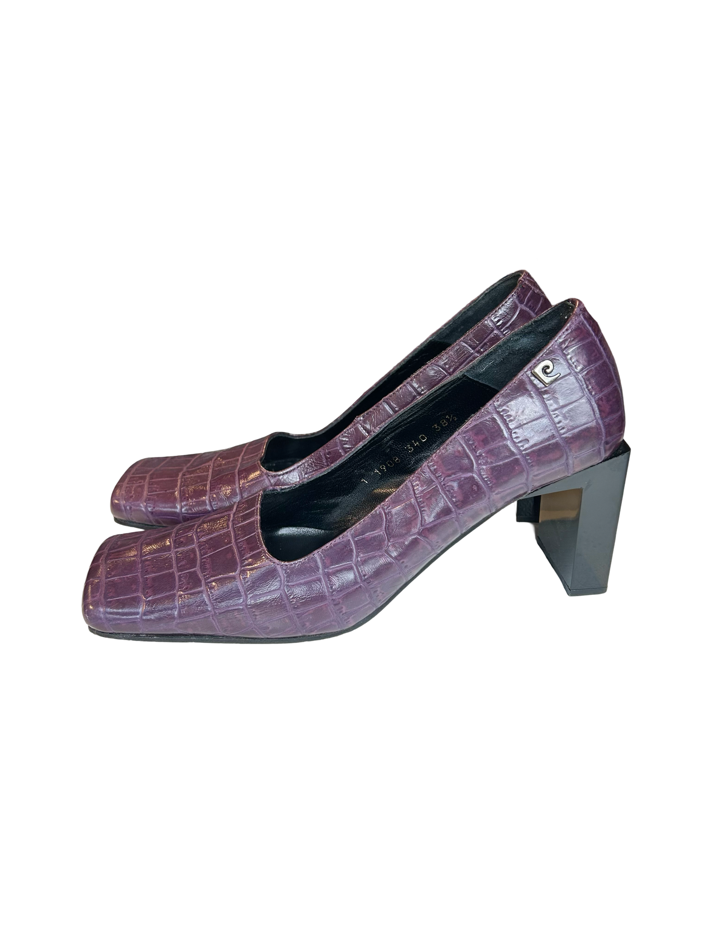 Pierre Cardin crocodile square toe pumps