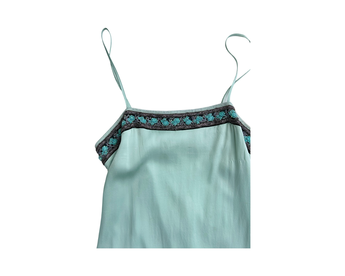 Asymmetrical beaded backless silk dress