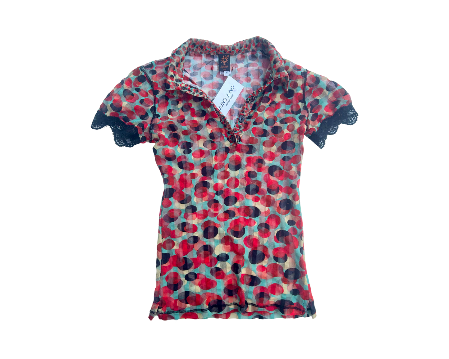 Jean Paul Gaultier polka dot mesh blouse