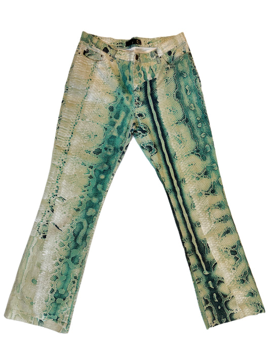 Cavalli Reptile Print Jeans