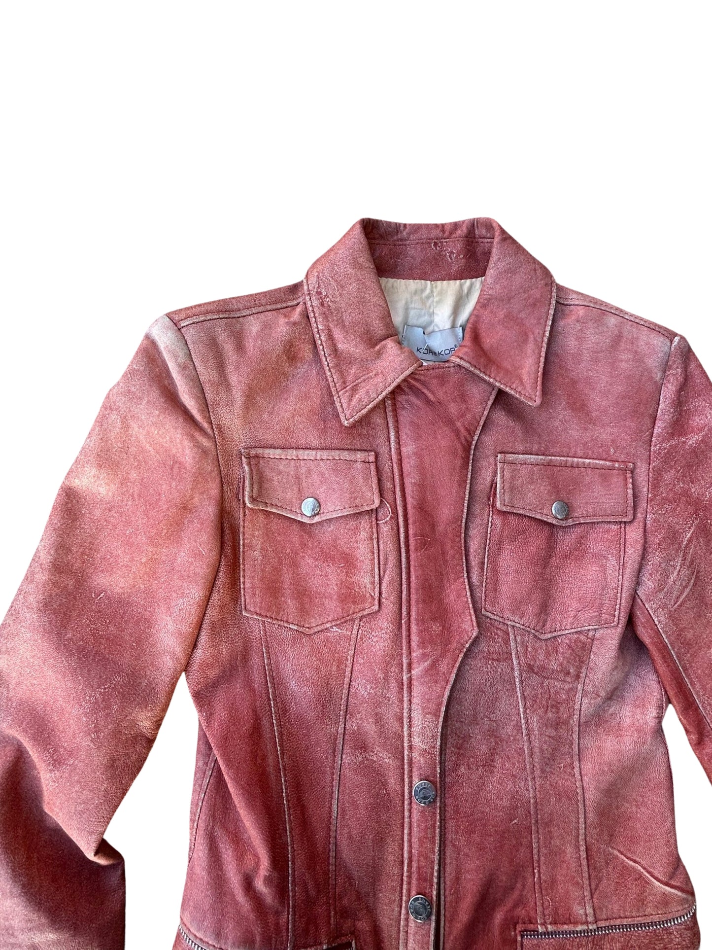 KOR@KOR distressed look leather jacket