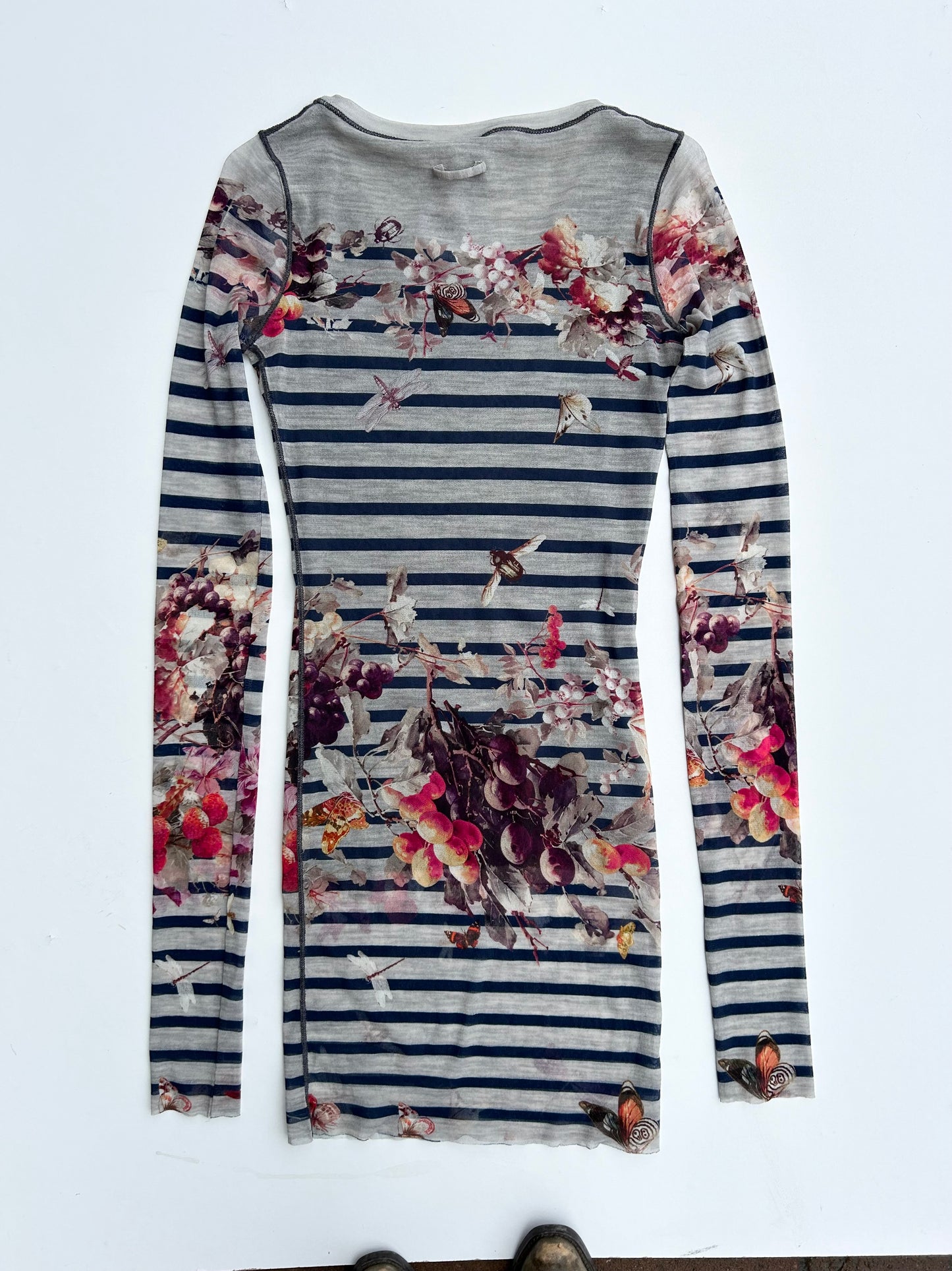 RARE Jean Paul Gaultier striped mesh dress