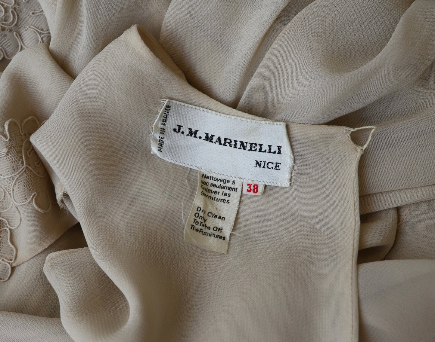 Asymmetrical Angel Sleeve Silk Dress, 1970s