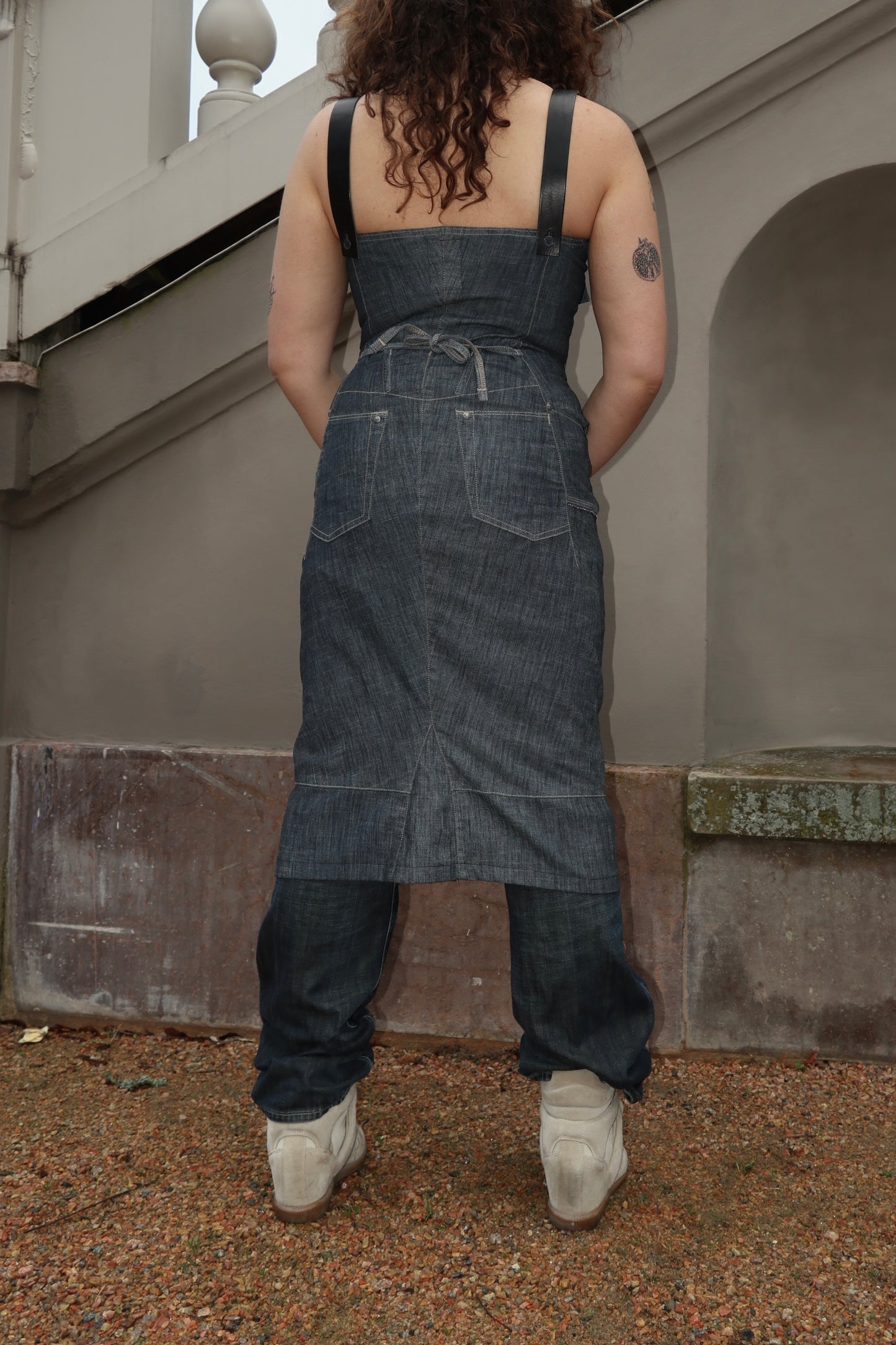 Marithé + François Girbaud Denim Pinafore Dress