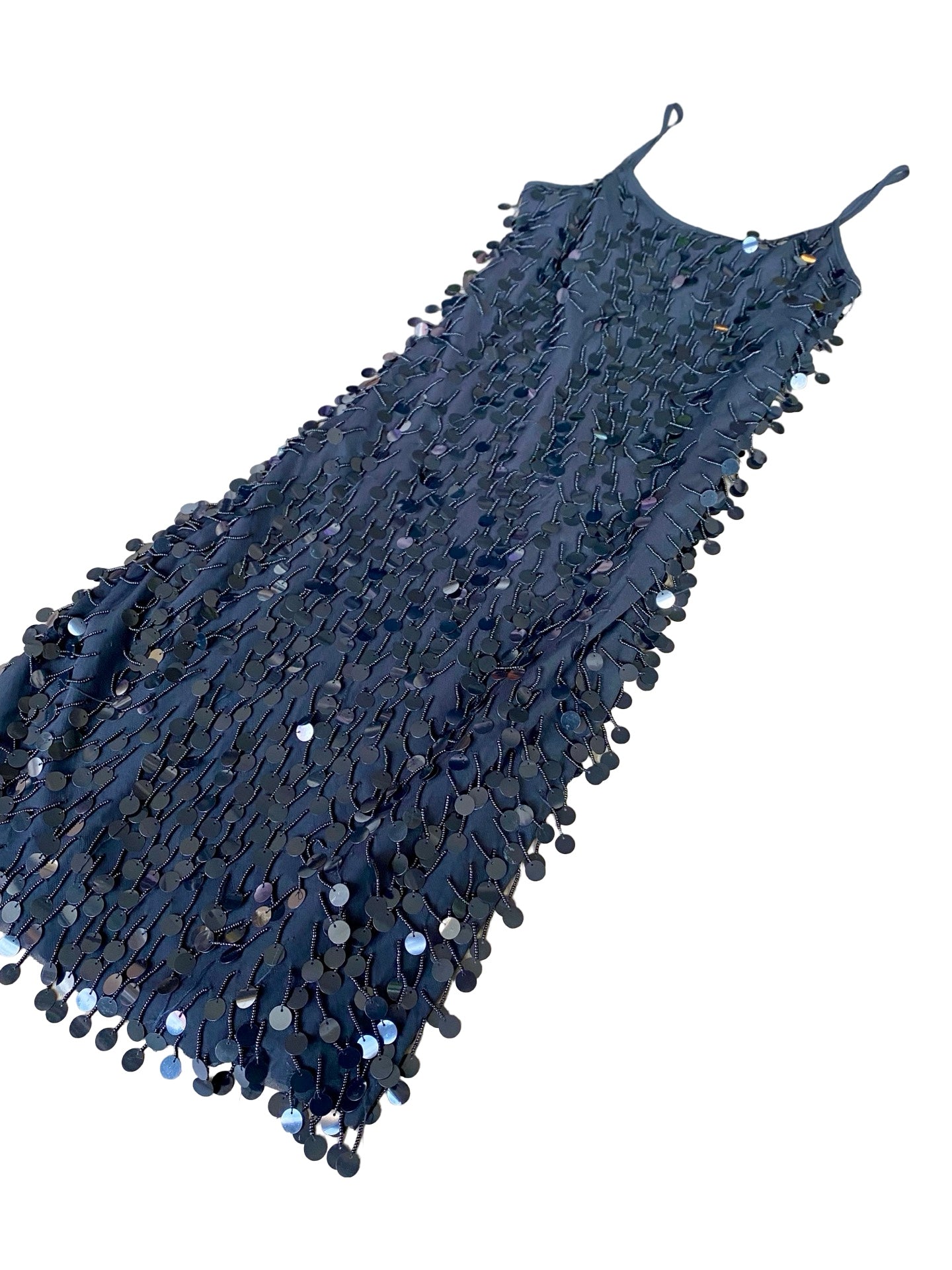 Sandro Ferrone Black Sequin Dress 90´s