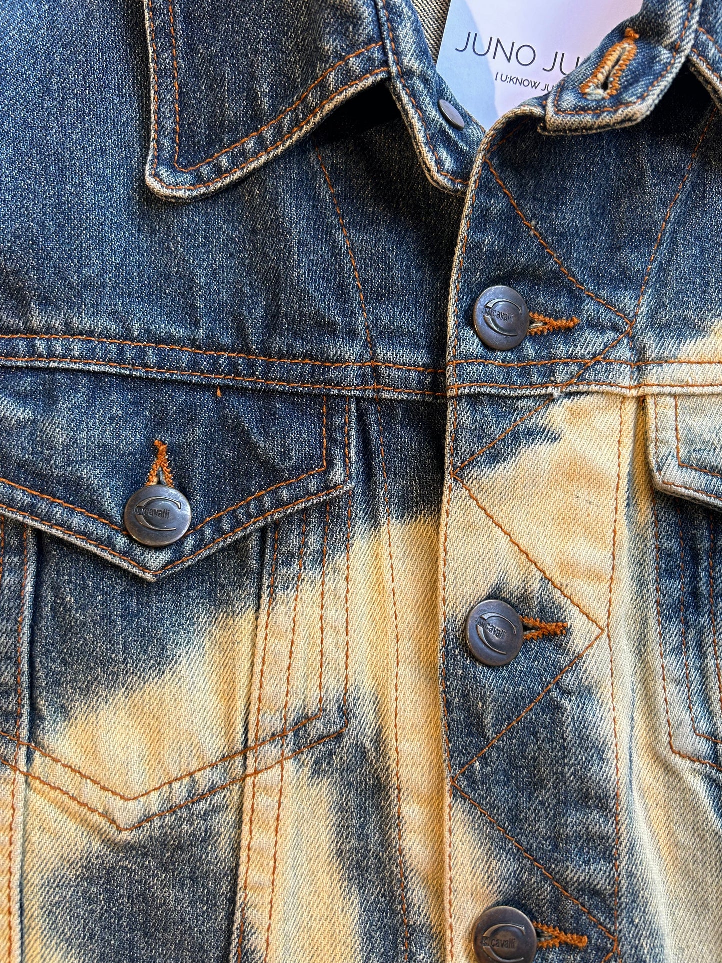 90’s Just Cavalli print art denim jacket