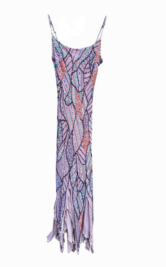 YVE - Beaded Asymmetrical Y2K Silk Dress