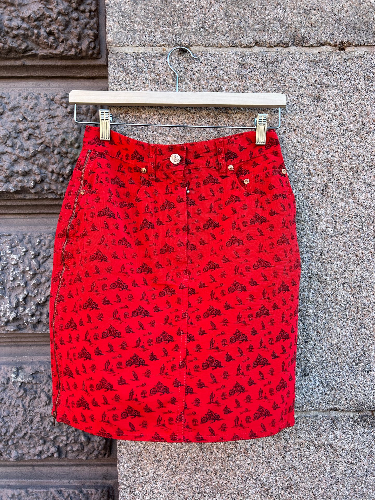 Junior Gaultier bicycle print zip skirt