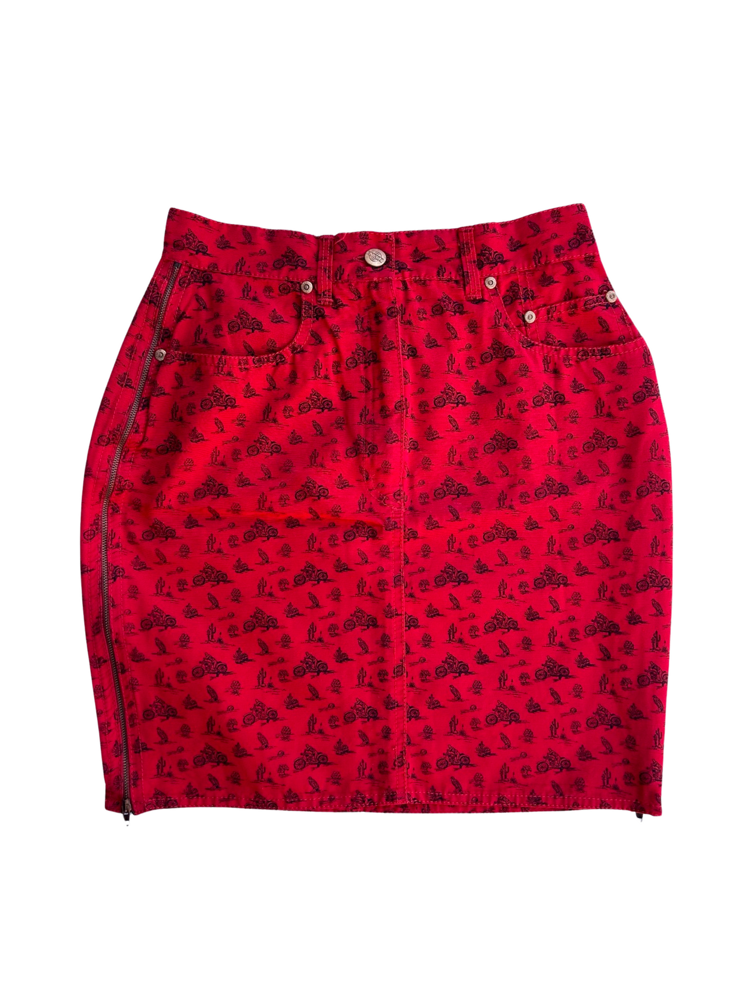 Junior Gaultier bicycle print zip skirt