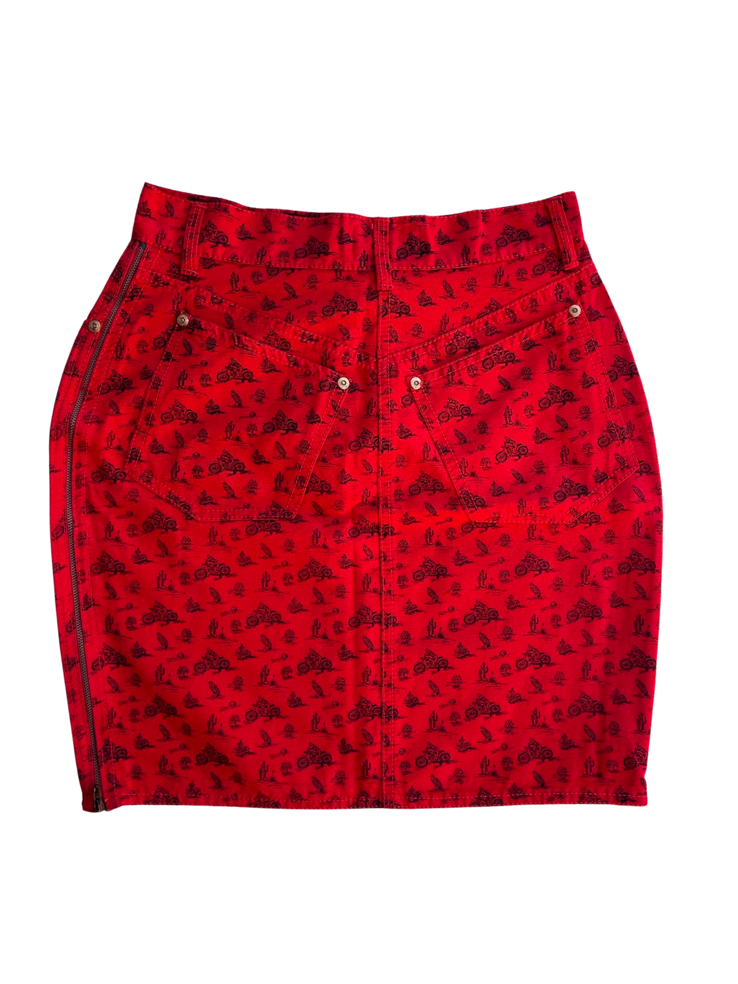 Junior Gaultier bicycle print zip skirt