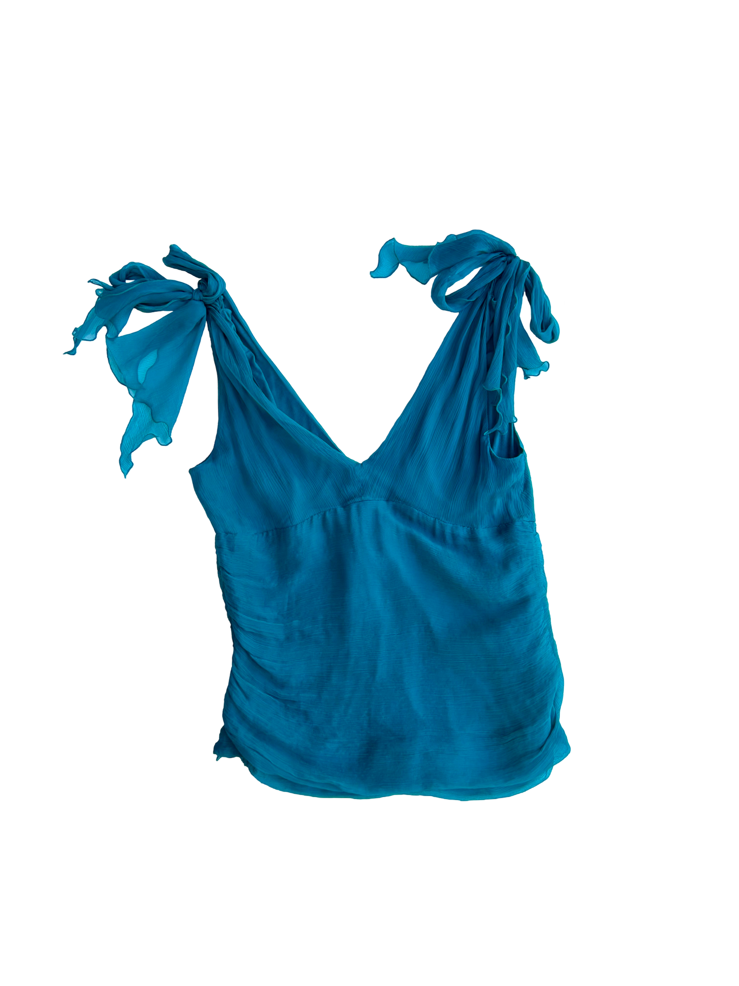 Deep v neck silk tie top