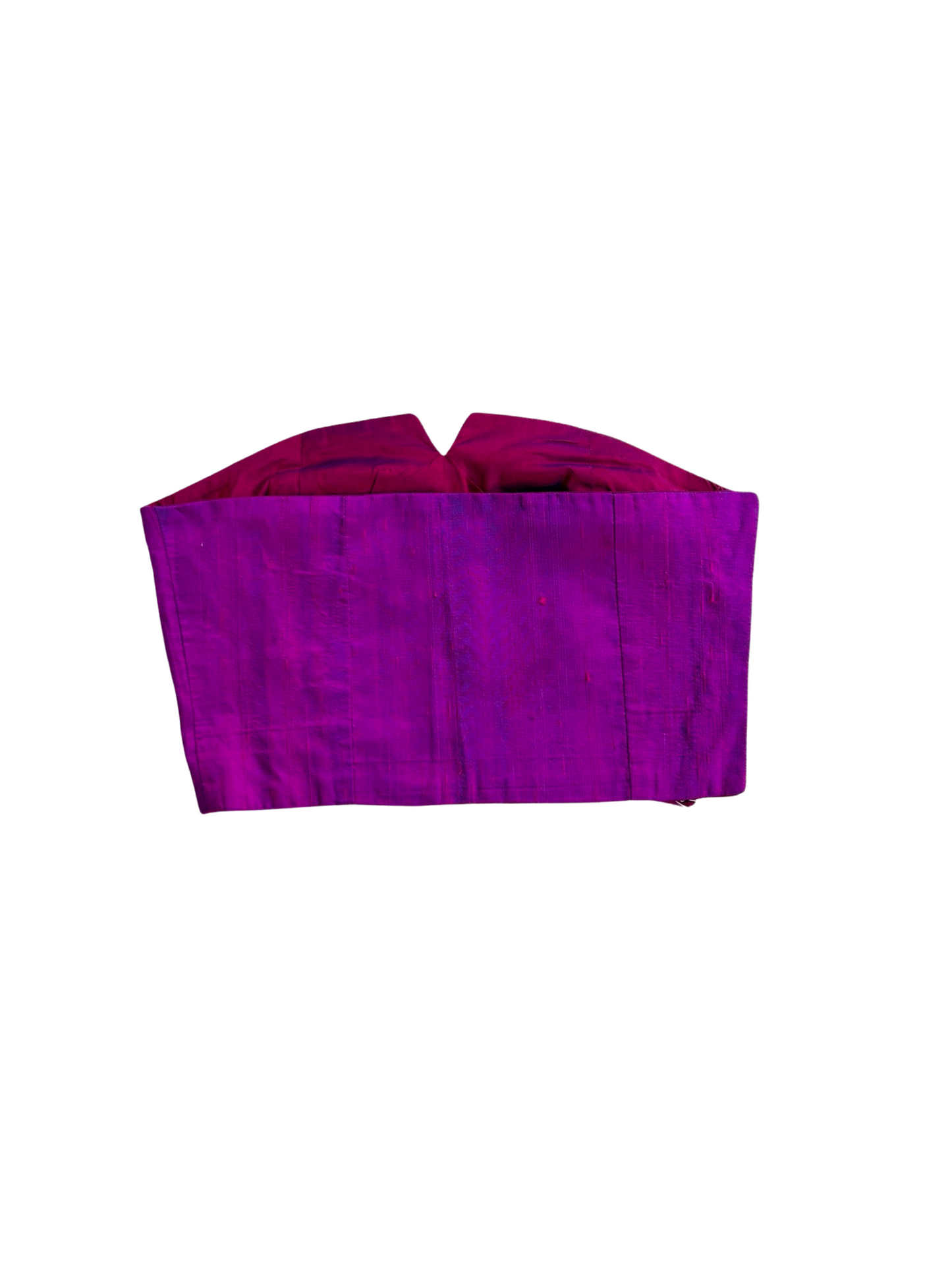 Cropped silk bandeau corset top