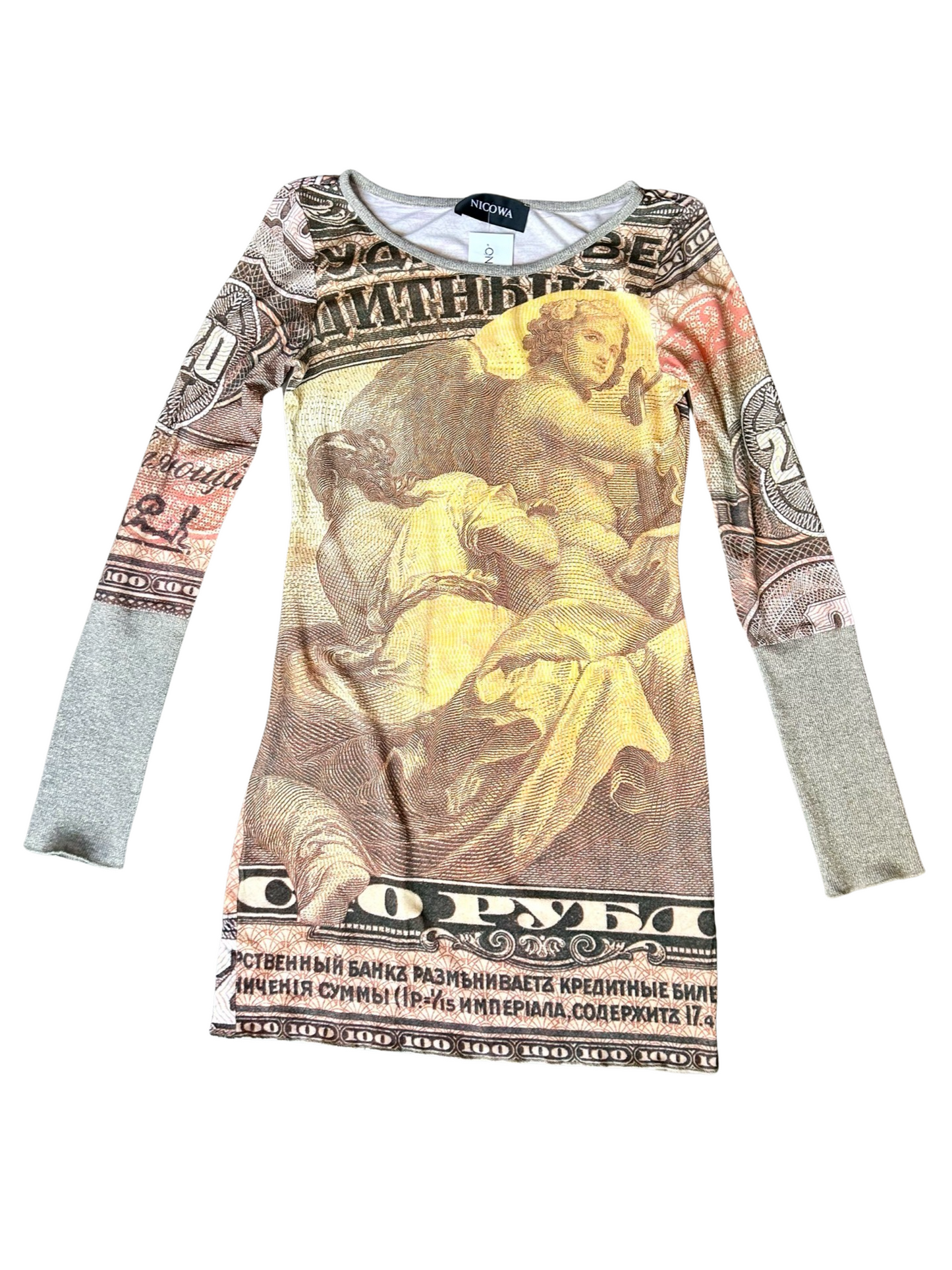 Nicowa Y2K money print dress