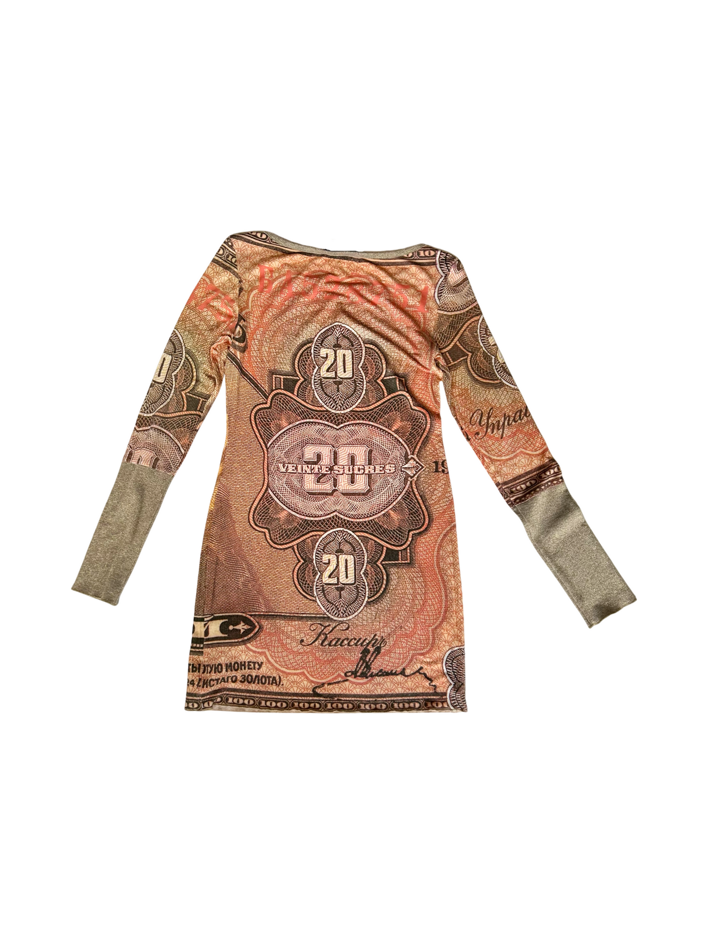 Nicowa Y2K money print dress
