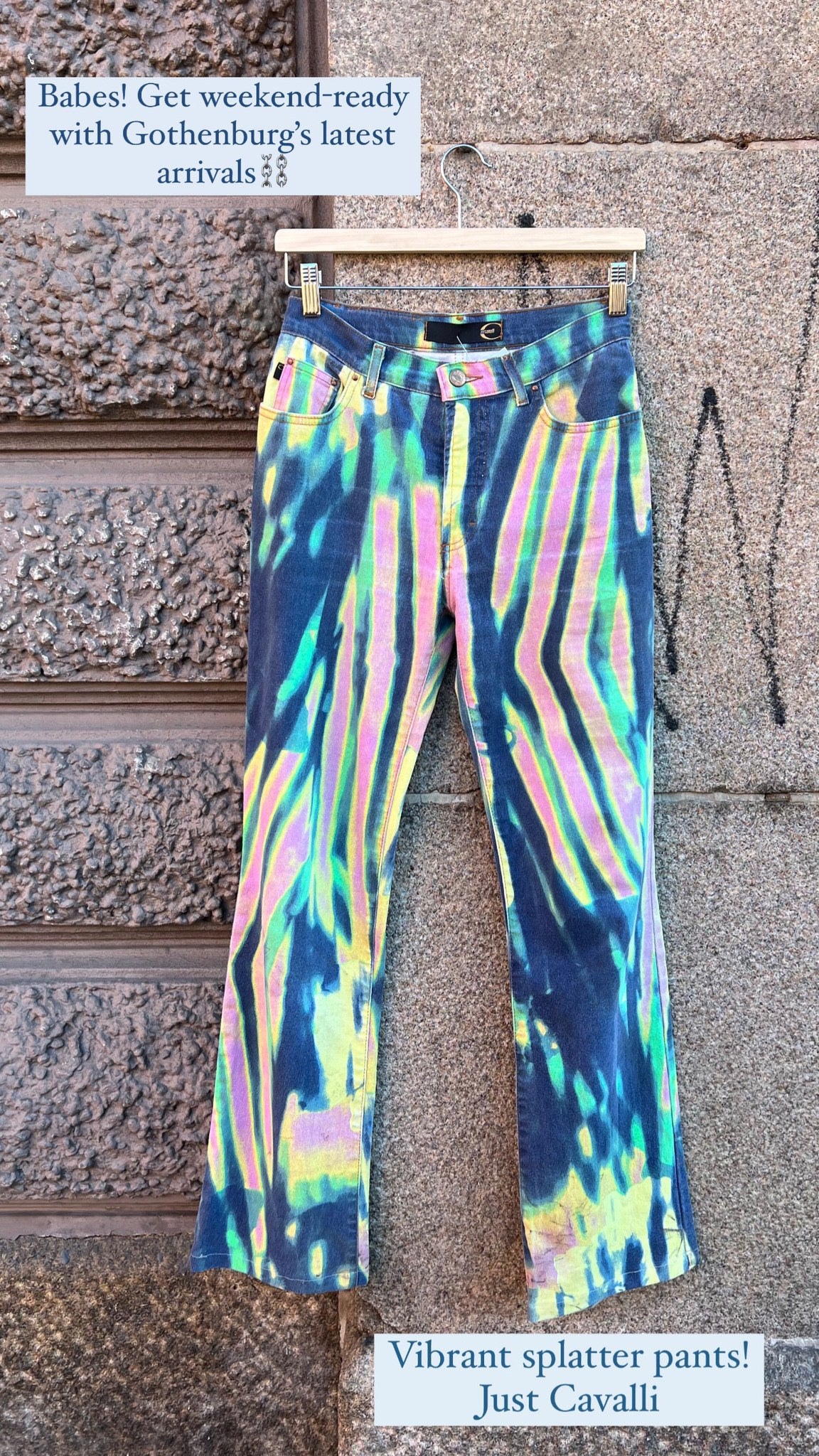 Just Cavalli SS2002 thermal print jeans