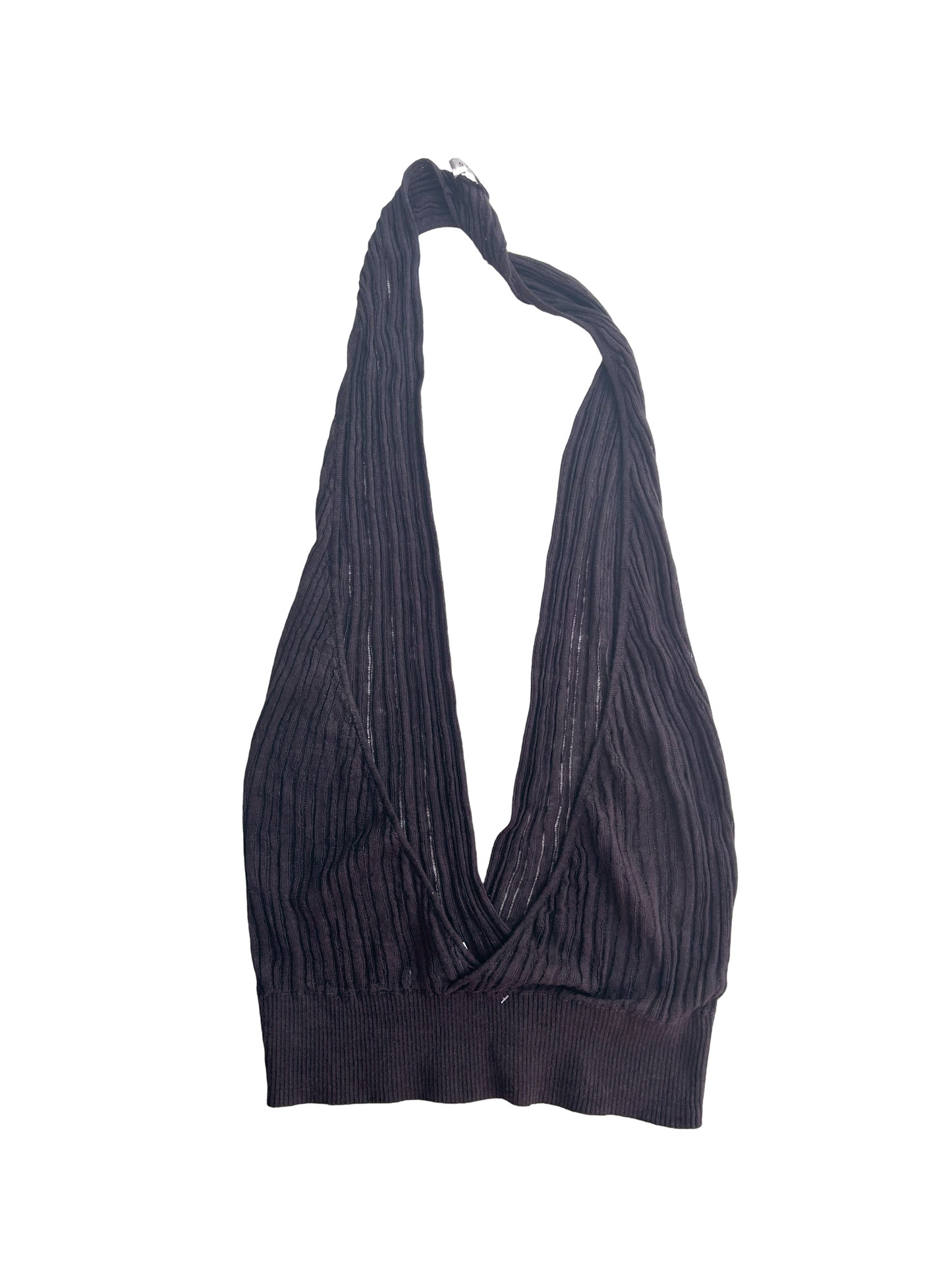 Open back halter neck knitted mini set