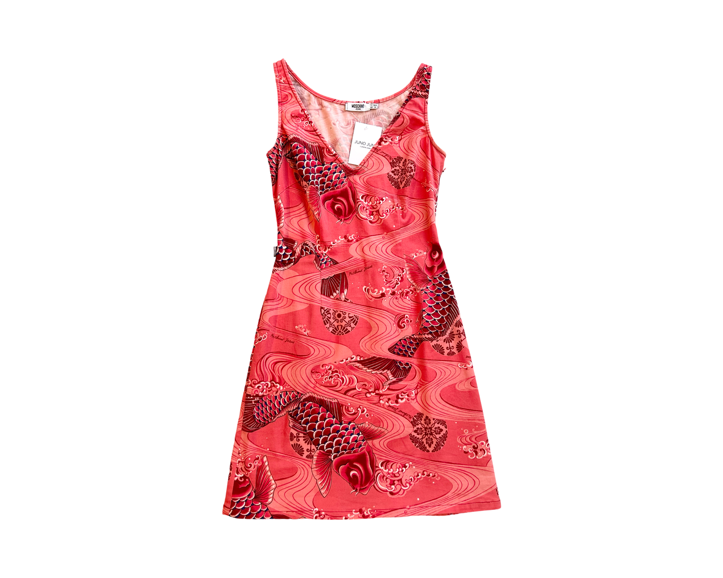 Moschino coral denim dress