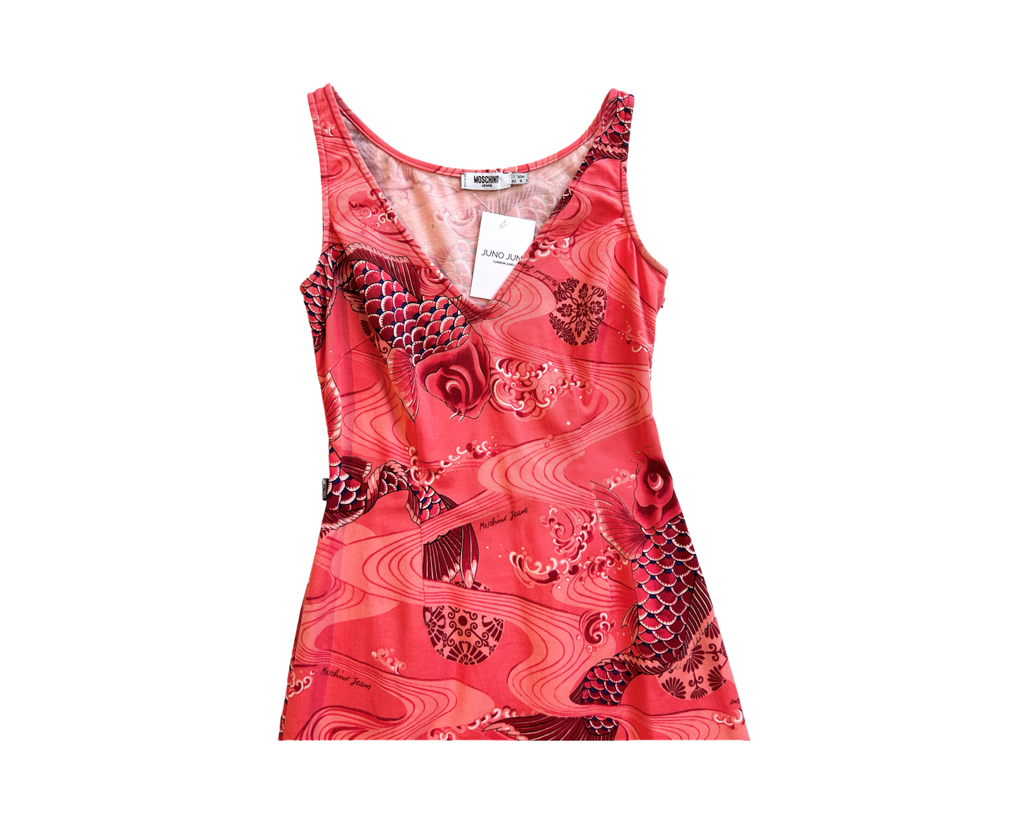 Moschino coral denim dress