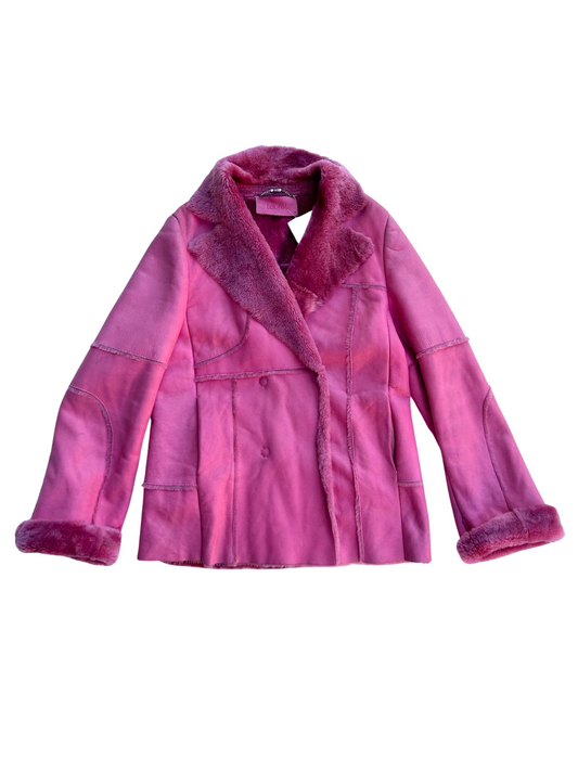 Laurel hot pink lamb skin jacket