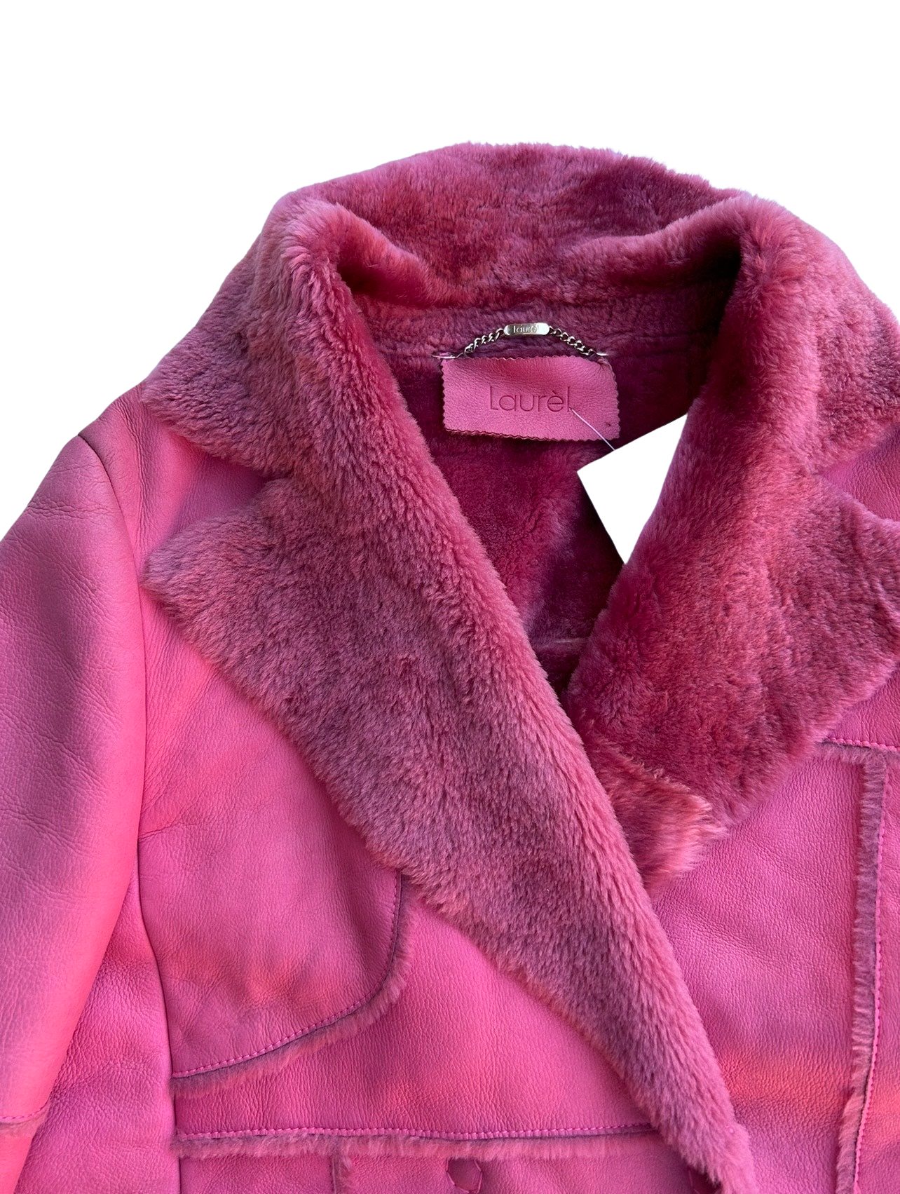 Laurel hot pink lamb skin jacket