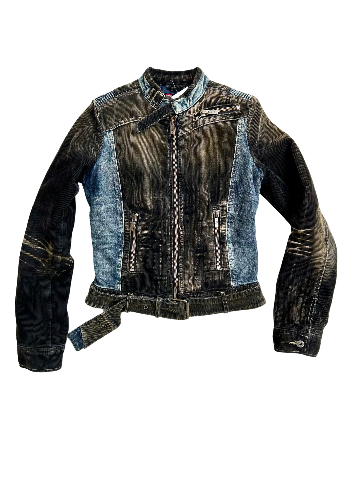 RARE Diesel moto denim corduroy jacket