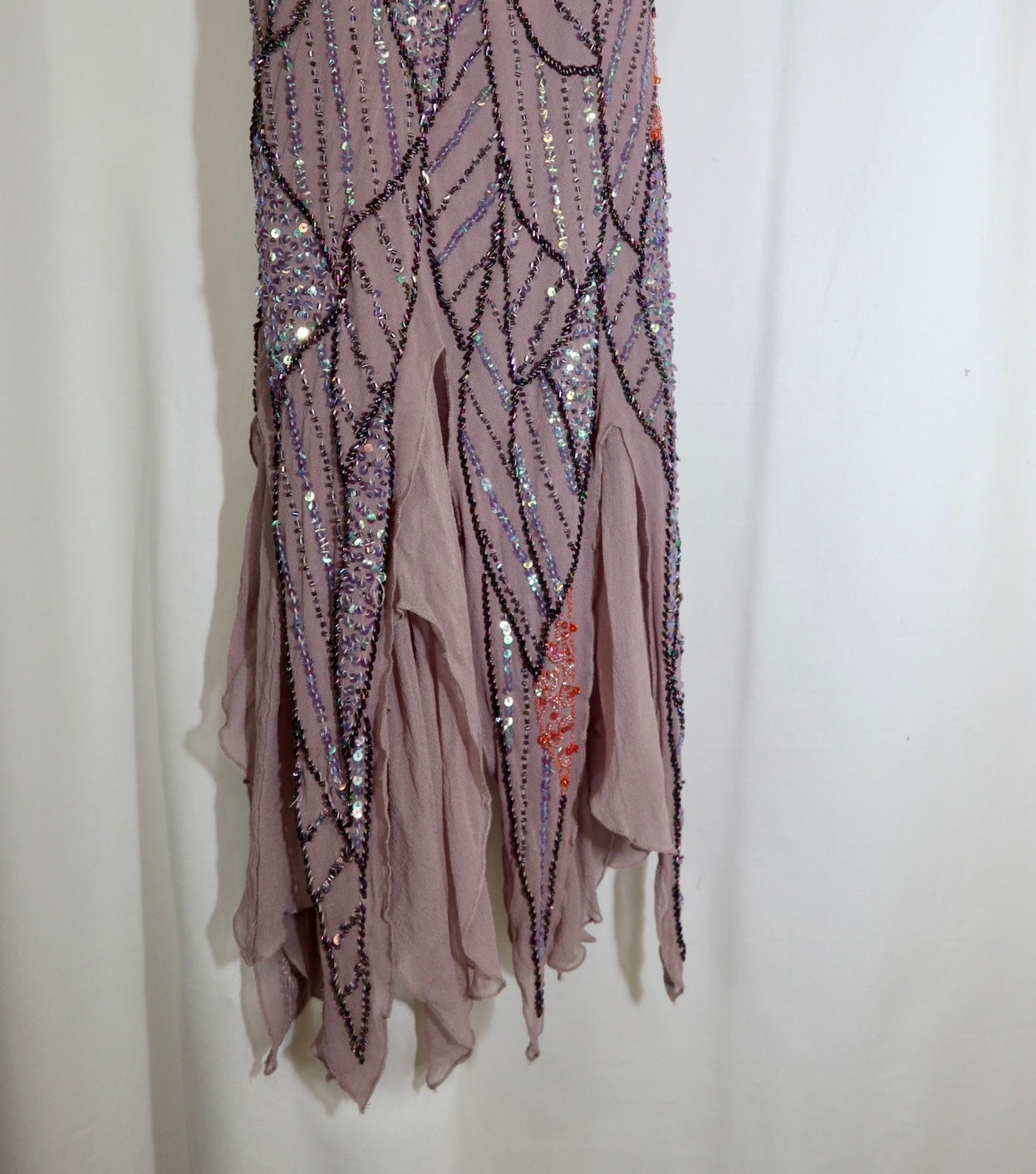YVE - Beaded Asymmetrical Y2K Silk Dress