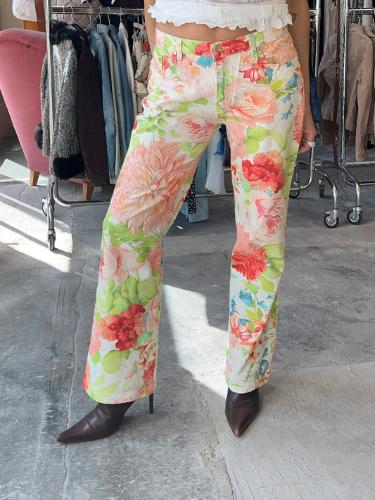 Roberto Cavalli Shiny Vintage Floral Jeans