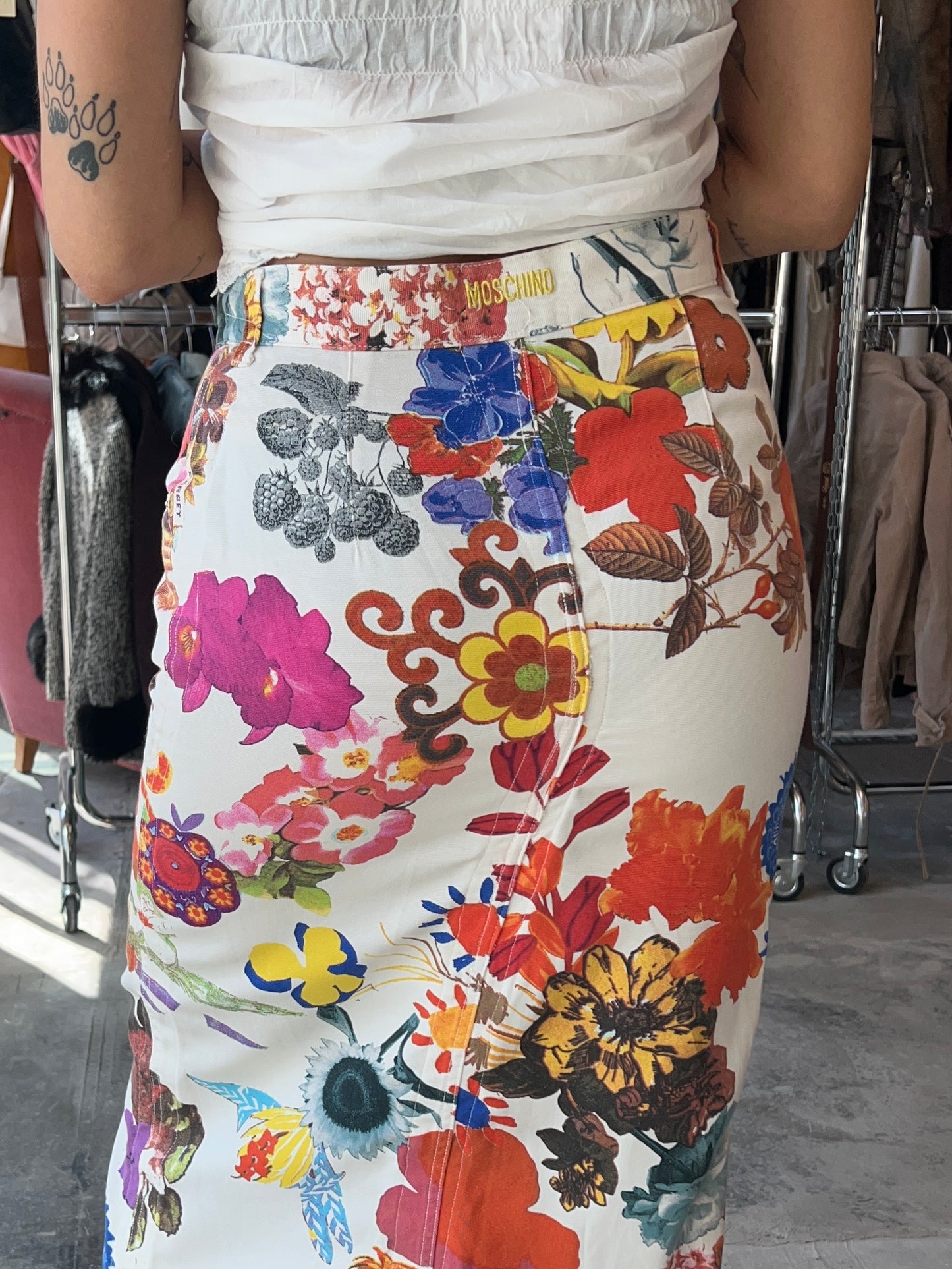 Moschino Jeans Floral Midi Skirt