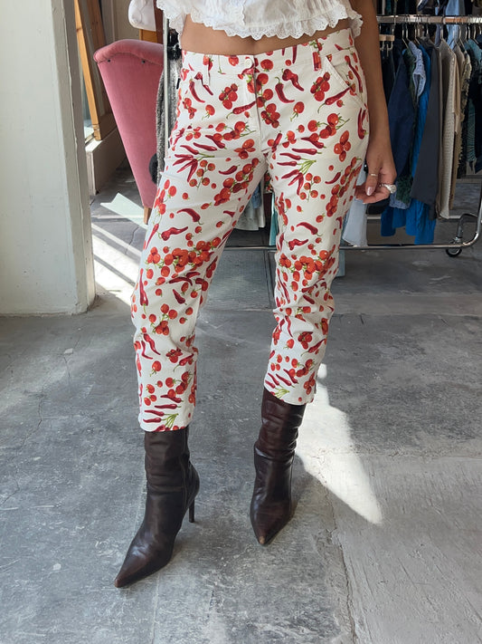 Moschino Jeans Tomato And Chili Capri Pants