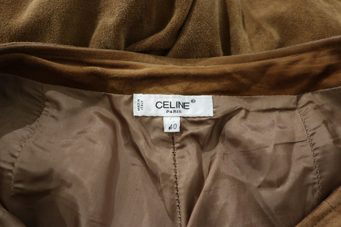 Vintage Celine Paris High-Waisted Suede Trousers
