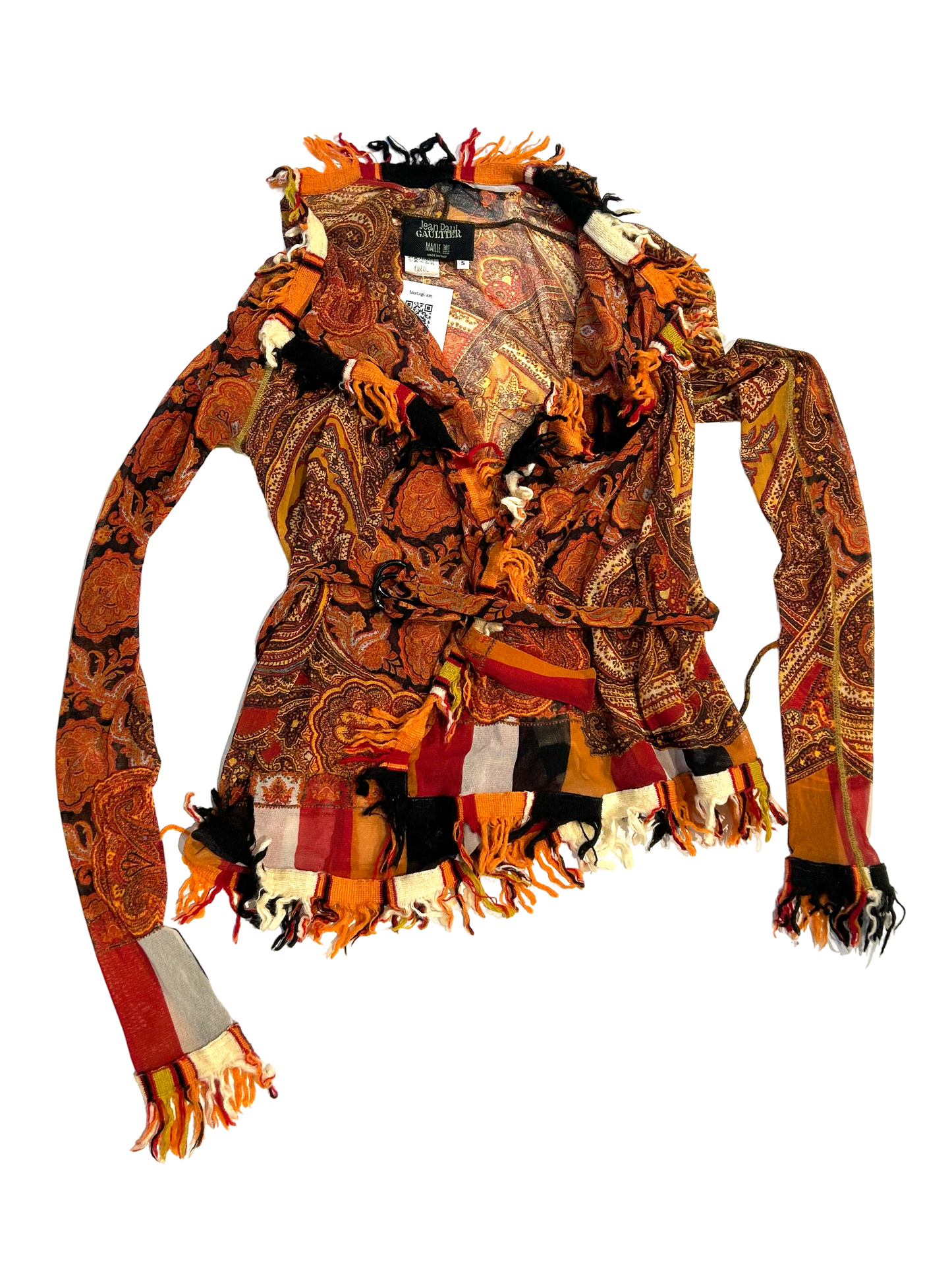 Jean Paul Gaultier paisley fringe wrap top