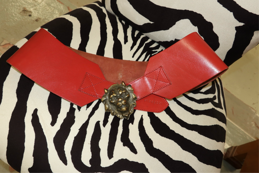 Fiorucci lions head leather belt
