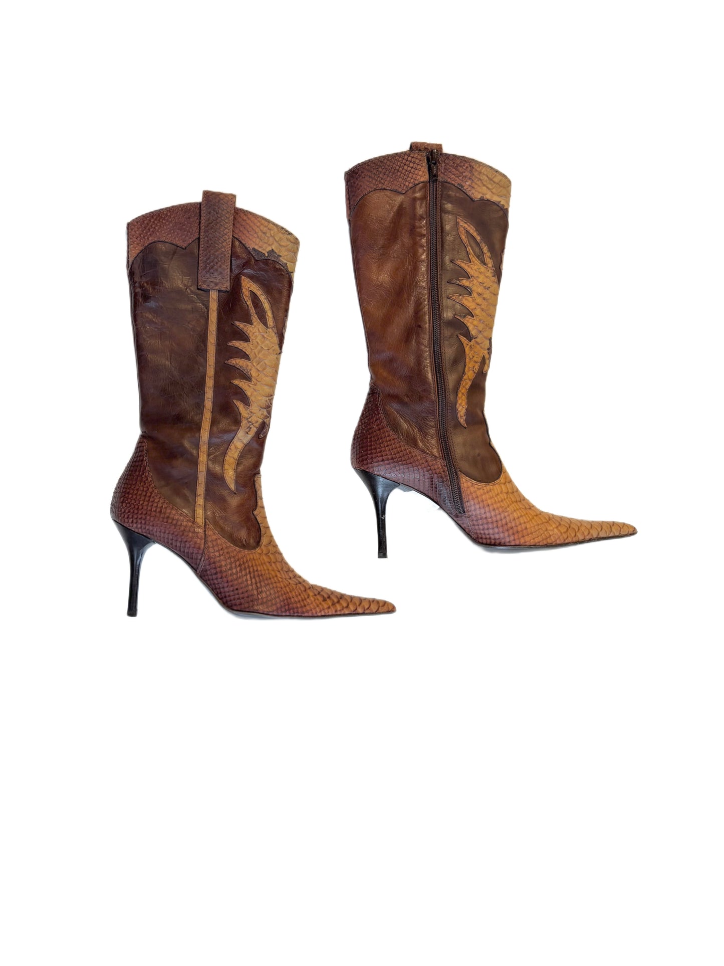 Armando Tanzini brown leather cowboy boots