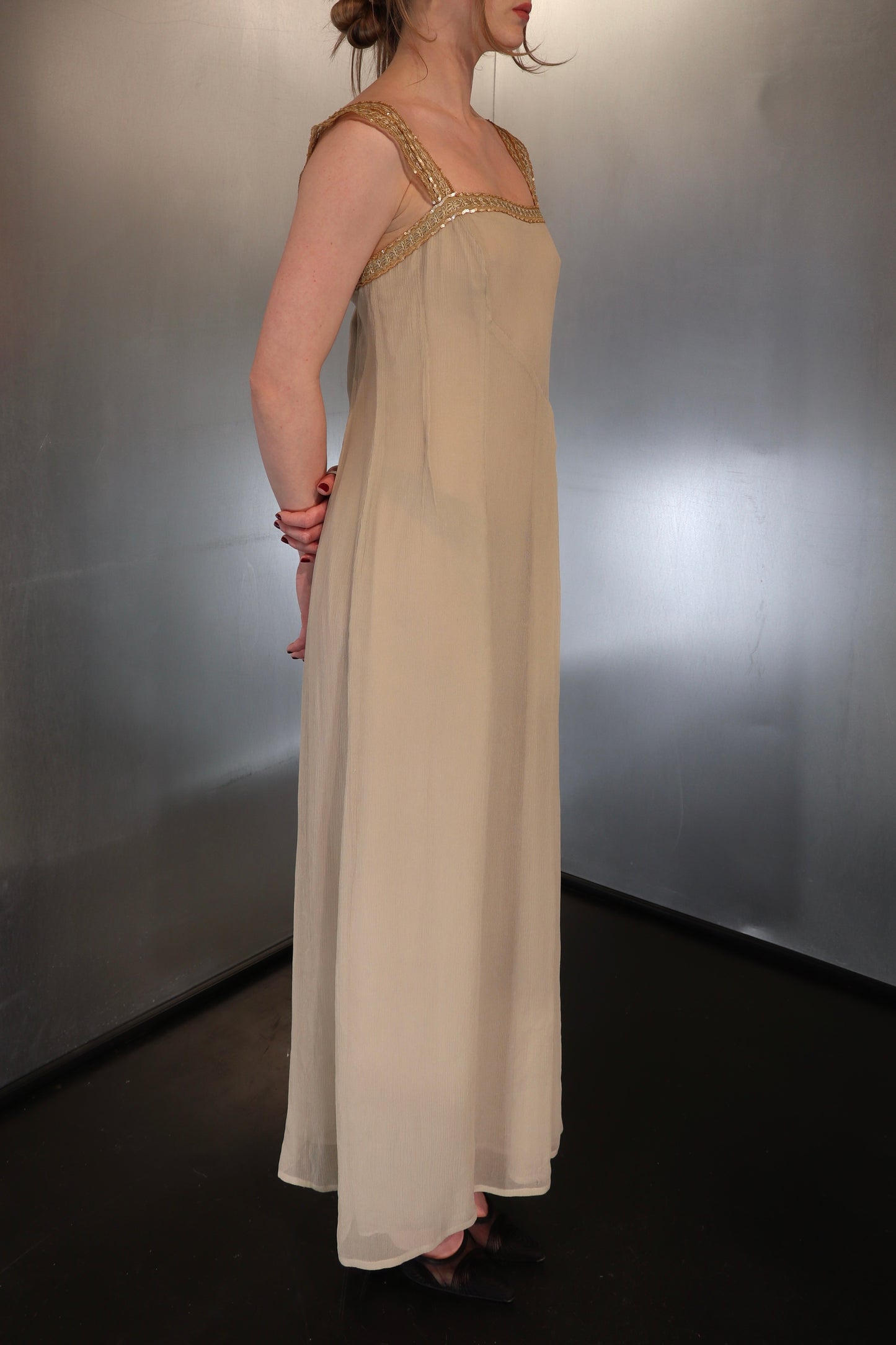 Vintage Blunauta Champagne Silk Dress