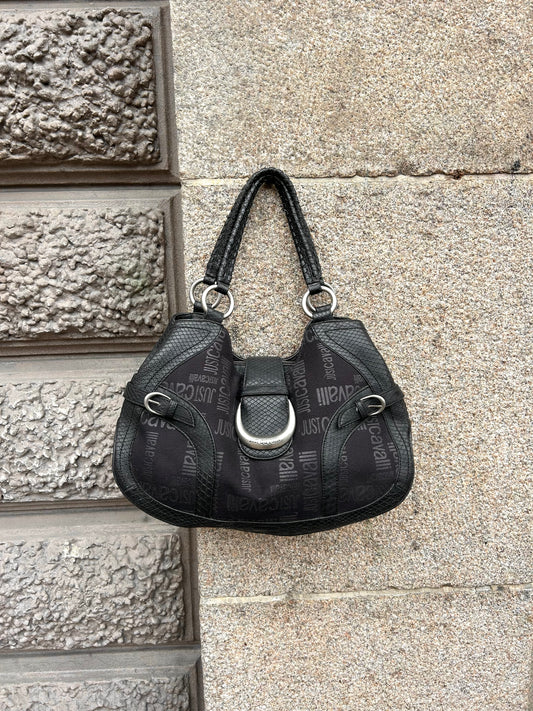 Just Cavalli patent snake leather bag
