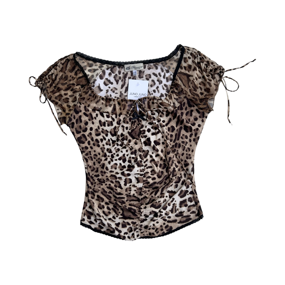 Blumarine cheeta silk set
