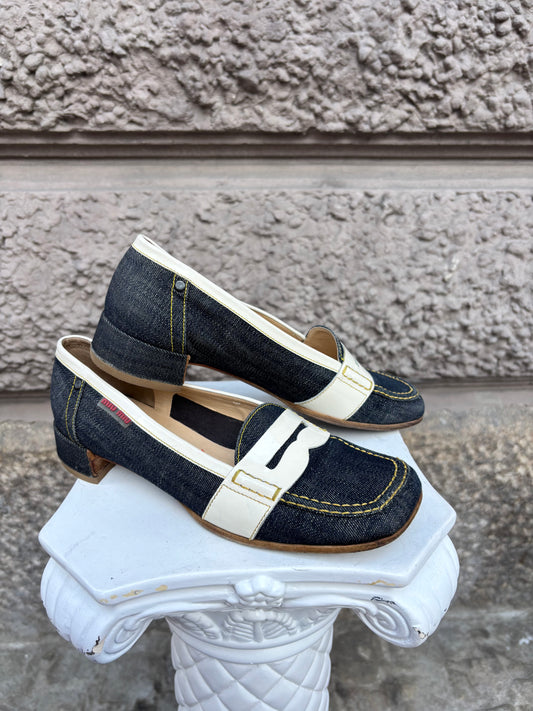 Miu Miu Vintage Denim Loafers